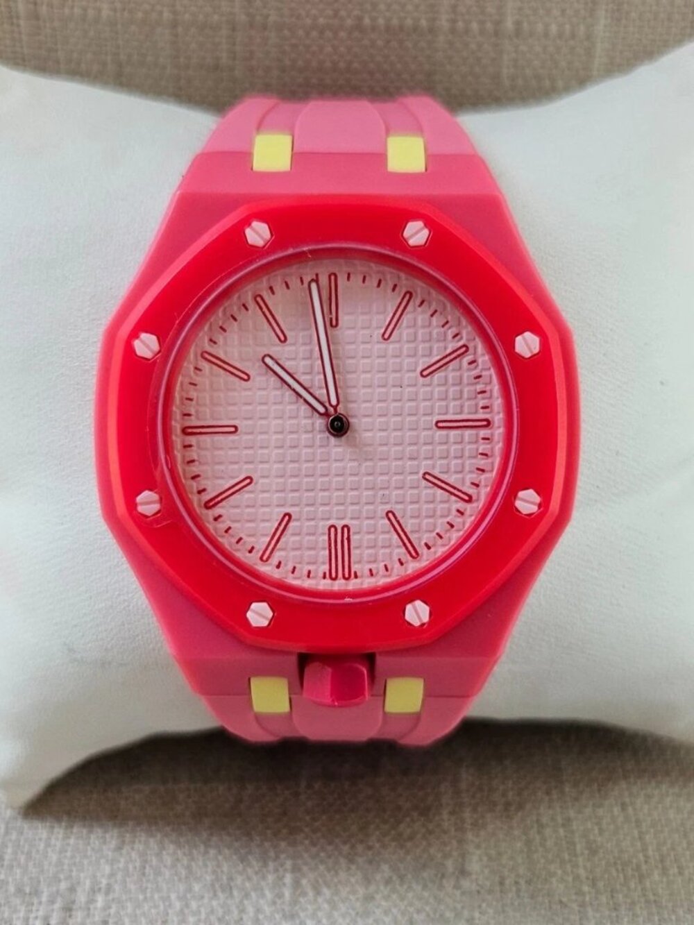 Fashion Wristwatch Pink Tone Strap Quartz Analog + Pocket Watch in Box New